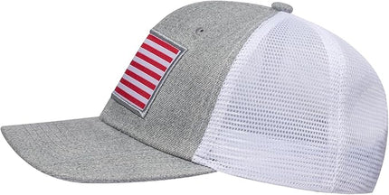AURR American Flag Trucker Hat, Patriotic Baseball Cap for Men & Women, Breathable Mesh Adjustable Snapback, USA Flag Patch