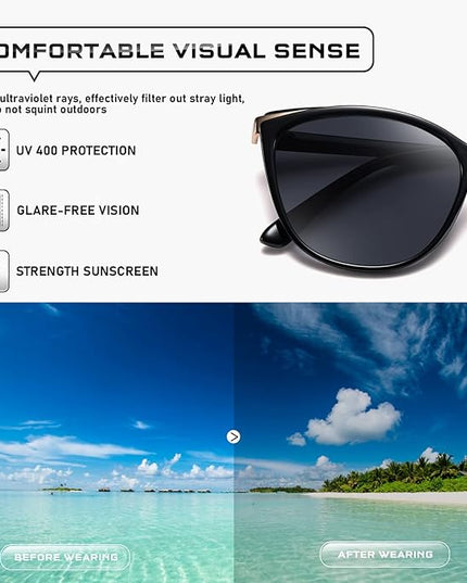 Trendy Cat Eye Sunglasses for Women Fashion Cateye UV400 Protection Glasses CL22017