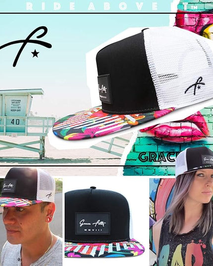 Grace Folly Trucker Hat for Men & Women. Snapback Mesh Caps