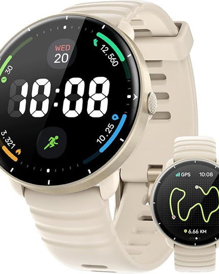 Parsonver Smart Watch for Swimming, 5ATM Waterproof Watch for Pool & Open Water, AI Swim Analysis, Built-in GPS & Compass, AMOLED Fitness Tracker 100+ Sport Mode, Heart Rate Sleep Monitor, French Grey