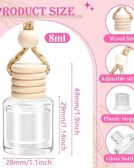 AROIC Car Air Freshener - Pink Sparkle Champagne Fragrance, 6 Pack Long Lasting Essential Oil Fragrance Diffuser, Hanging Cute Automotive Perfumes Interior Decor, Pink Car Accessories for Women & Men