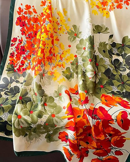 Fashion Scarves Scarf 100% Silk Feeling Scarf Silk Like Scarves Long Lightweight Sunscreen Shawls for Women