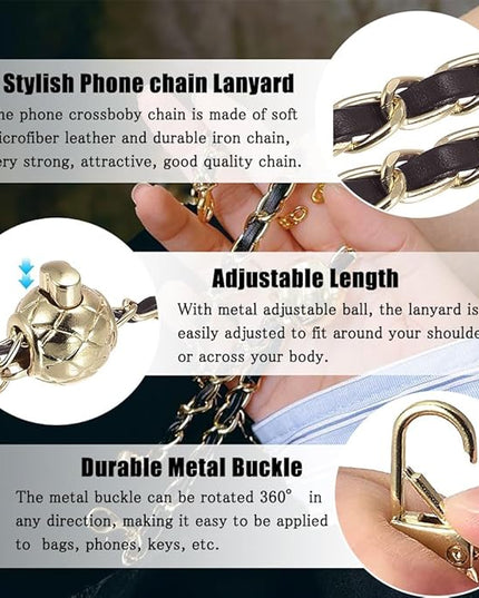2Pcs Phone Crossbody Lanyard and Wrist Strap, Universal Cell Phone Lanyard Strap with 2Tether Tab
