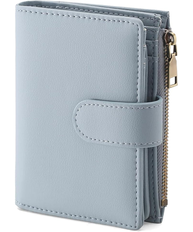 GAEKEAO Womens Wallet Small Leather RFID Blocking Bifold Zipper Pocket Wallet Card Case Purse with ID Window