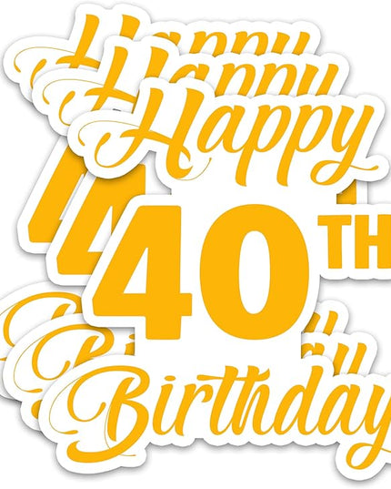 (3Pcs) Happy 40th Birthday Sticker – Cheers to 40 Years Stickers Waterproof Vinyl Decals for Forty Birthday Gifts, Water Bottles, Scrapbooks, Journals, 3 x 2.9 inch