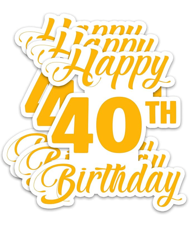 (3Pcs) Happy 40th Birthday Sticker – Cheers to 40 Years Stickers Waterproof Vinyl Decals for Forty Birthday Gifts, Water Bottles, Scrapbooks, Journals, 3 x 2.9 inch