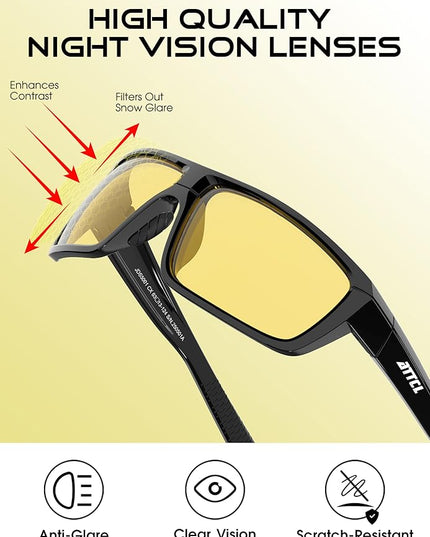 ATTCL Polarized Sunglasses Men for Fishing: UV Protection Lightweight TR90 Sports Wrap Sun Glasses Driving Golf Running