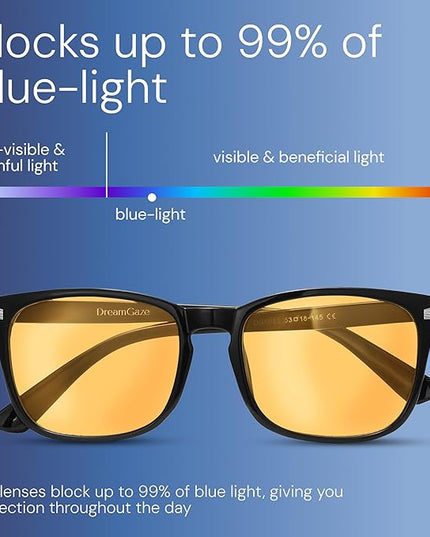 livho Gaming Blue Light Blocking Glasses for Better Sleep, Premium Night Driving, Computer Blockers for Man & Woman
