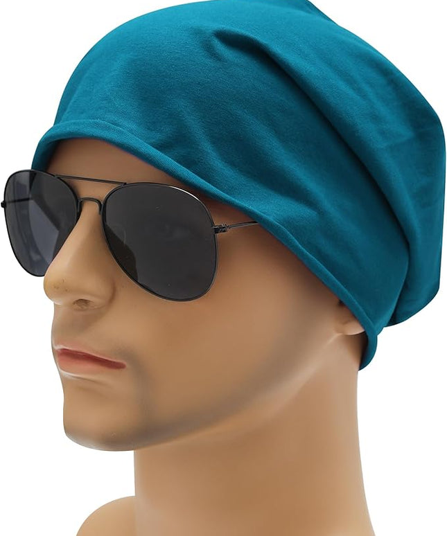 ZLYC Cotton Thin Slouchy Beanie Hat for Men Women Fashion Soft Stretch Knit Skull Cap
