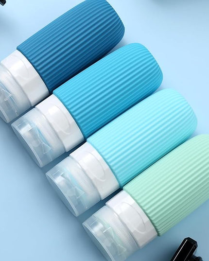 Travel Bottles for Toiletries, Tsa Approved 2oz Travel Bottles, BPA Free Leak Proof Travel Size Toiletry Containers, Refillable Travel Accessories with Toiletry Bag for Shampoo Liquid (4 Pack)
