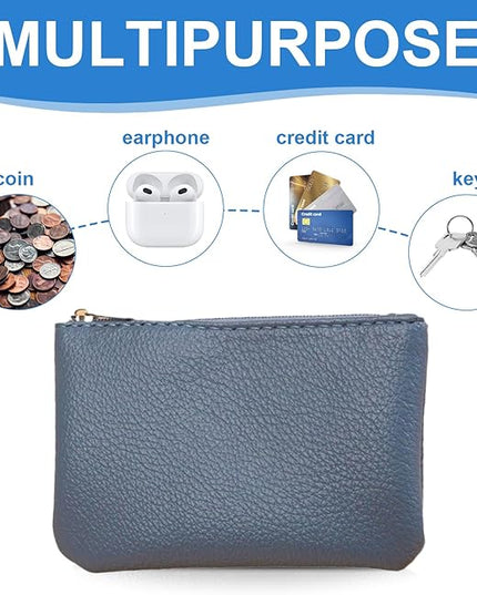 4 Pack Leather Zipper Coin Purse,Portable Change Wallet,Coin Pouch with Zipper for Men Women,Small Pouch Change Purse Coin Bag,Mini Coin Pocket Pouch Change Holder for Men Women(4 colors)