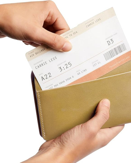 Bellroy Passport Cover (slimline travel wallet/pouch with card slots and space for cash plus travel documents) - Mustard