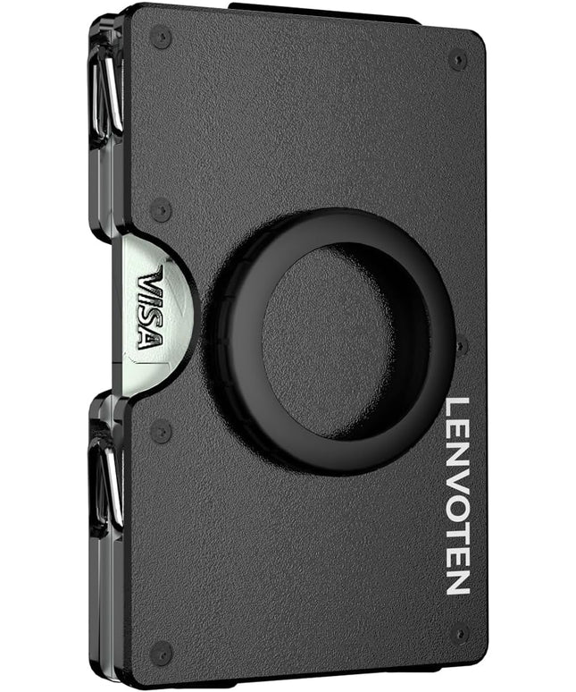 Lenvoten Extra Durable Hinged Minimalist Wallet for Men | Slim Metal RFID Blocking Wallet | Credit Card Holder & Money Clip Holds 20 Cards | Premium Scratch-Resistant Finish | Ideal Gift for Men