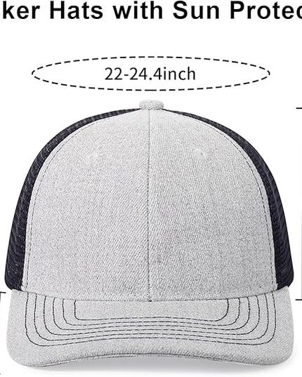 kozinu Unisex Trucker Hats Blank Mesh Snapback Hats Sport Plain Baseball Caps Adjustable Fitted Hat