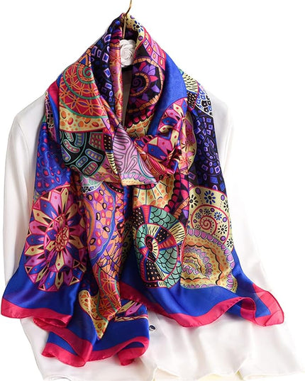 Fashion Scarves Scarf 100% Silk Feeling Scarf Silk Like Scarves Long Lightweight Sunscreen Shawls for Women