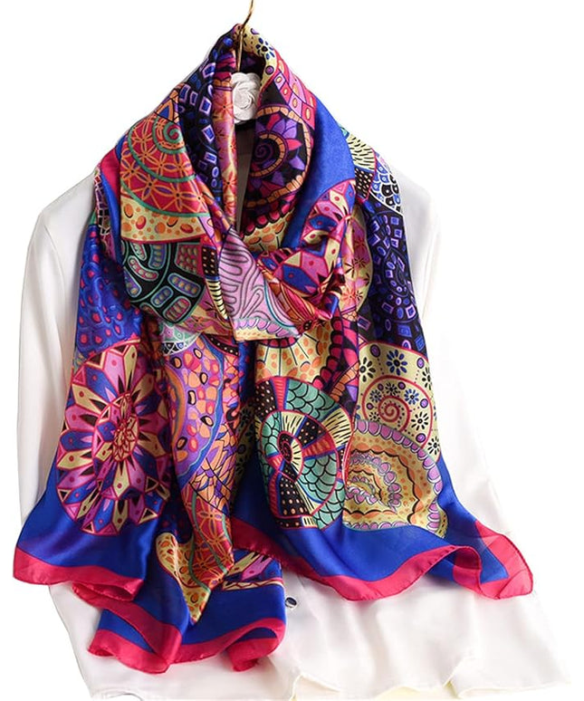 Fashion Scarves Scarf 100% Silk Feeling Scarf Silk Like Scarves Long Lightweight Sunscreen Shawls for Women