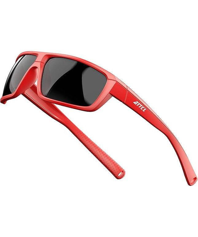 ATTCL Polarized Sunglasses Men for Fishing: UV Protection Lightweight TR90 Sports Wrap Sun Glasses Driving Golf Running