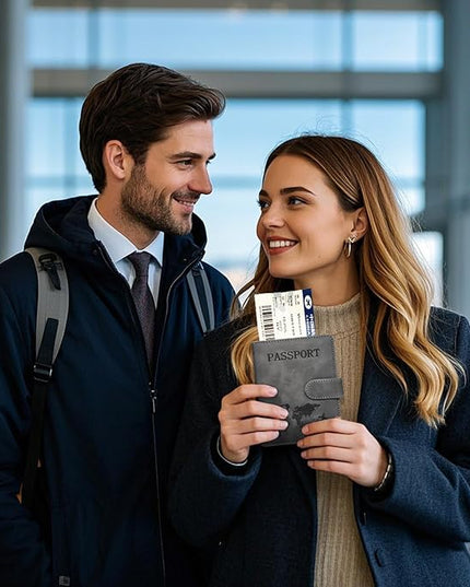 Passport Holder for Travel Essentials, 2 Pack Rfid Passport Cover for Women Men