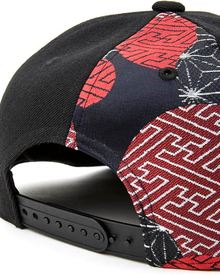 W@nderFabric Traditional Japanese Kimono Baseball Cap, Embroidered Pattern, Adjustable Snapback Flat Brim, 6-Panel Cap