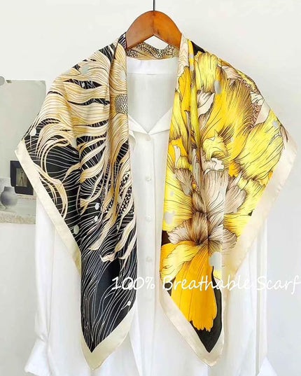 100% Mulberry Silk Scarf for Women Hair Lightweight Square Neckerchief Wrap For Head Scarves 21"