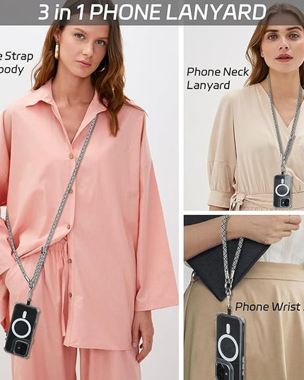 3-in-1 Adjustable Phone Lanyard Crossbody Cell Phone Neck Strap Universal Mobile Wrist Lanyard