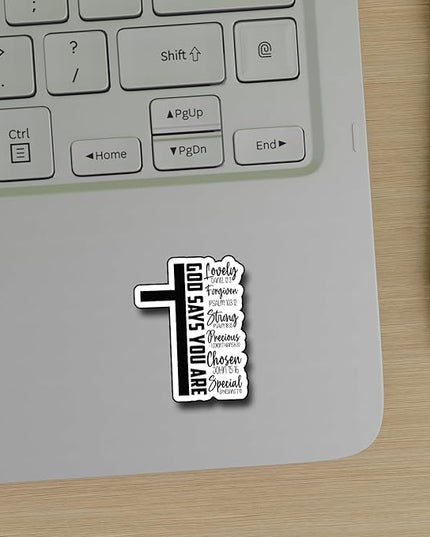 (3Pcs) God Says You are Sticker, Christian Gifts Decorate Books Laptop Phone, Water Bottles Kindles Stickers, Tumbler Sticker Waterproof Vinyl Decorate 2,5 x 3 Inch