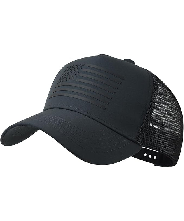 IIN American Flag Mesh Baseball Cap, Patriotic Trucker Hat for Men Women, Quick-Dry Breathable Design, Adjustable Snapback