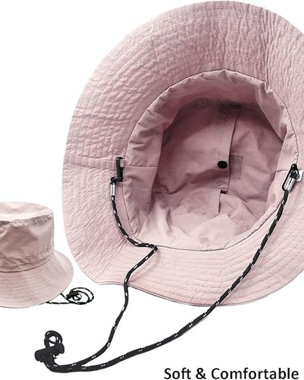 woogwin Waterproof Bucket Rain Hat with Chin Strap Quick Dry Packable Boonie Sun Hat Safari Hat UV Protection