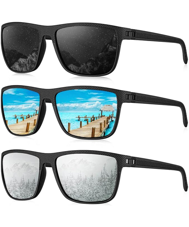 KALIYADI Polarized Sunglasses for Men, Lightweight Sun Glasses with UV Protection for Driving Fishing Golf