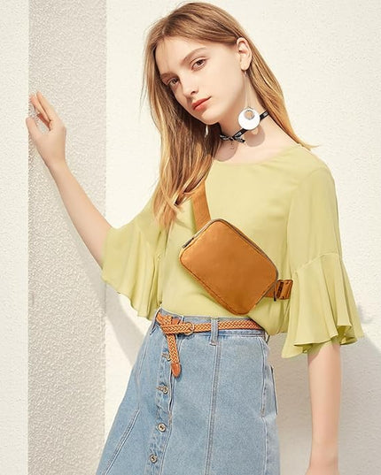 Belt Bag for Women Fanny Pack Crossbody Bags for Women Fashion Waist Packs with Adjustable Strap Gifts for Teenage Girls Women Men (Yellow)