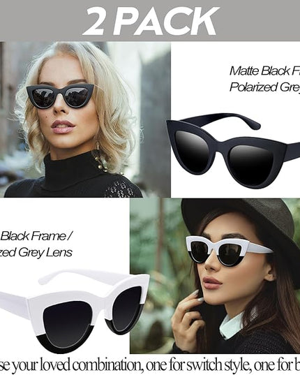 Joopin Polarized Cat Eye Sunglasses for Women Vintage Cateye Sun Glasses UV400 Protection