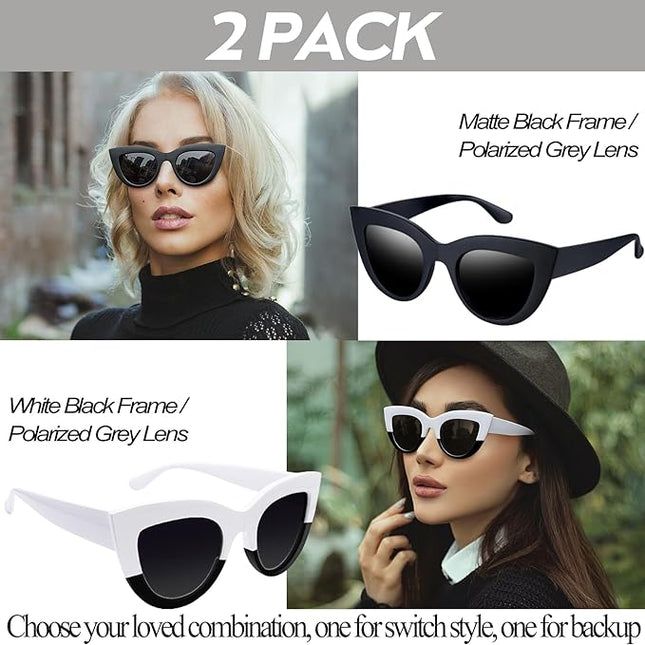 Joopin Polarized Cat Eye Sunglasses for Women Vintage Cateye Sun Glasses UV400 Protection