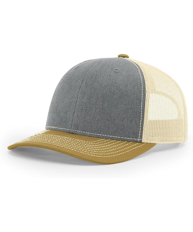 Richardson 112 Trucker Hat - Premium Adjustable Snapback Hat - Structured Six Panel Richardson Blank Caps
