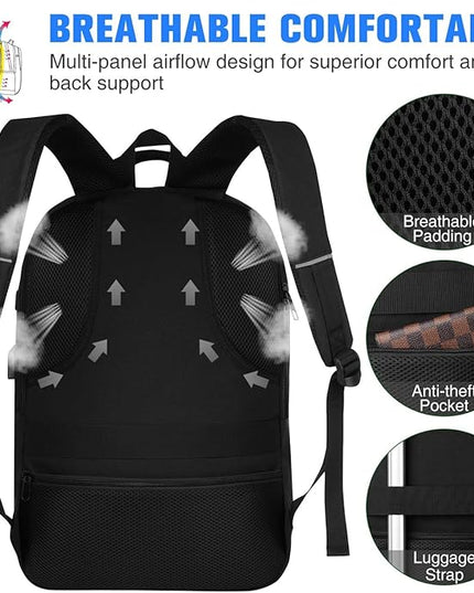 YAMTION 17.3 Inch School Backpack for Men and Women,College Bookbag Teens Laptop Backpack Schoolbag with USB Port for Students Work Business Office