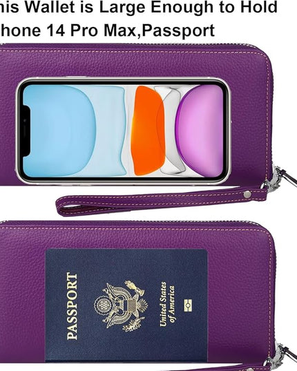 Lavemi Small Compact Women Wallet RFID Blocking Genuine Leather Bifold Purse with ID Windows