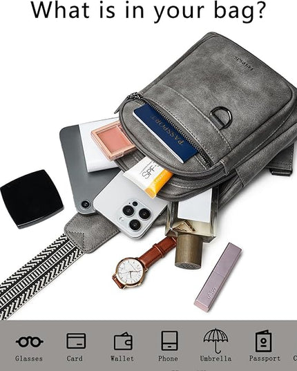 7L Sling Bag for Women Men Vegan Leather Crossbody Bags Fanny Pack Purse Backpack Over Shoulder Bag Travel Anti Theft