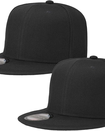 Classic Snapback Hat Cap Hip Hop Style Flat Bill Blank Solid Color Adjustable Size