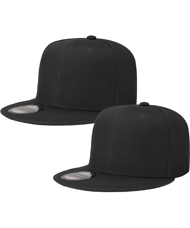 Classic Snapback Hat Cap Hip Hop Style Flat Bill Blank Solid Color Adjustable Size