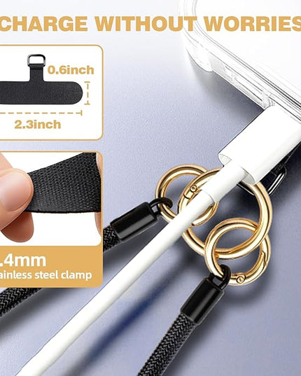 Adjustable Phone Lanyard,Universal Wrist Strap for Cellphone Case,Anti-Theft Women Braided Charm Lanyard for Travel