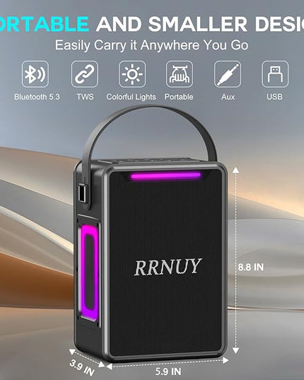 Portable Bluetooth Speaker 60W IPX6 Waterproof Wireless Speakers with Deep Bass, TWS Pairing, DSP Stereo Sound, Led Light, Big Powerful Loud Outdoor Boombox for Home Party Camping Beach