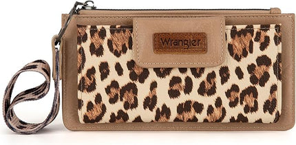 Montana West X Wrangler Wallet for Women Ladies Female Card Cases & Money Organizers Wristlet with Wallet Large Clutch with Coin Purse Smooth Zipper and Rfid Lining