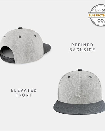 CHOK.LIDS Flat Bill Visor Classic Snapback Hat Blank Adjustable Brim High Top End Trendy Color Style Plain Tone Baseball Cap