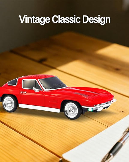 Retro American Style car Bluetooth Speaker, Portable Wireless Outdoor Speaker, TWS Stereo, Support USB/TF/AUX, Party Bluetooth Speaker with Microphone,Classic car Gifts for Men(RED)