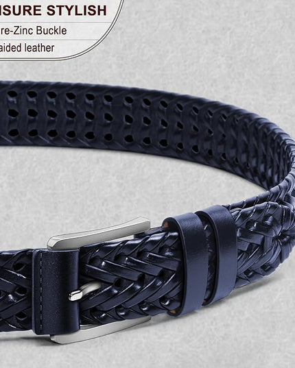 BULLIANT Mens Belts,Leather Woven Braided Belts for Gift Men Casual Jeans Golf