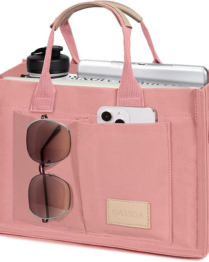Canvas Tote Bag for Women Crossbody Work Purse with Pockets Top Handle Handbag Satchel Bags for Travel Nurse Teacher
