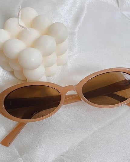 90s Sunglasses for Women Men Retro Small Oval Sunglasses