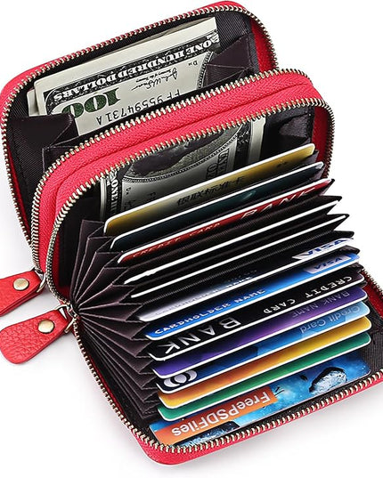 GOIACII Small Genuine Leather Wallet for Women, RFID Blocking Credit Card Holder Wallet