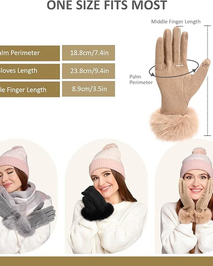 Clothirily Winter Gloves for Women, Touchscreen Texting Winter Gloves Women, Fleece Lined Warm Winter Glove for Cold Weather