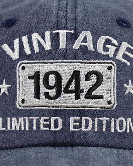 Vintage 1944 1943 1942 1941 1940 1939 1938 1937 1936 1935 Limited Edition Adjustable Embroidered Baseball Cap