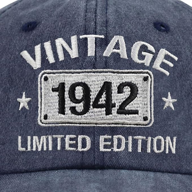 Vintage 1944 1943 1942 1941 1940 1939 1938 1937 1936 1935 Limited Edition Adjustable Embroidered Baseball Cap